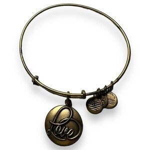 Alex and Ani Love Charm Expandable Bracelet Gold